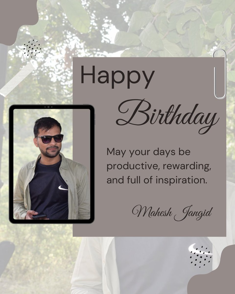 proftcode's tweet image. 🍫Wishing you a very Happy Birthday! 📷 May your year be filled with success and happiness. Cheers to your birthday. 📷🌟Let’s fill the comments with love and appreciation for @Maheshjangid Sir! 📷
~ Team Proftcode
#HappyBirthday #TeamCelebration #WorkCulture #TechTeam