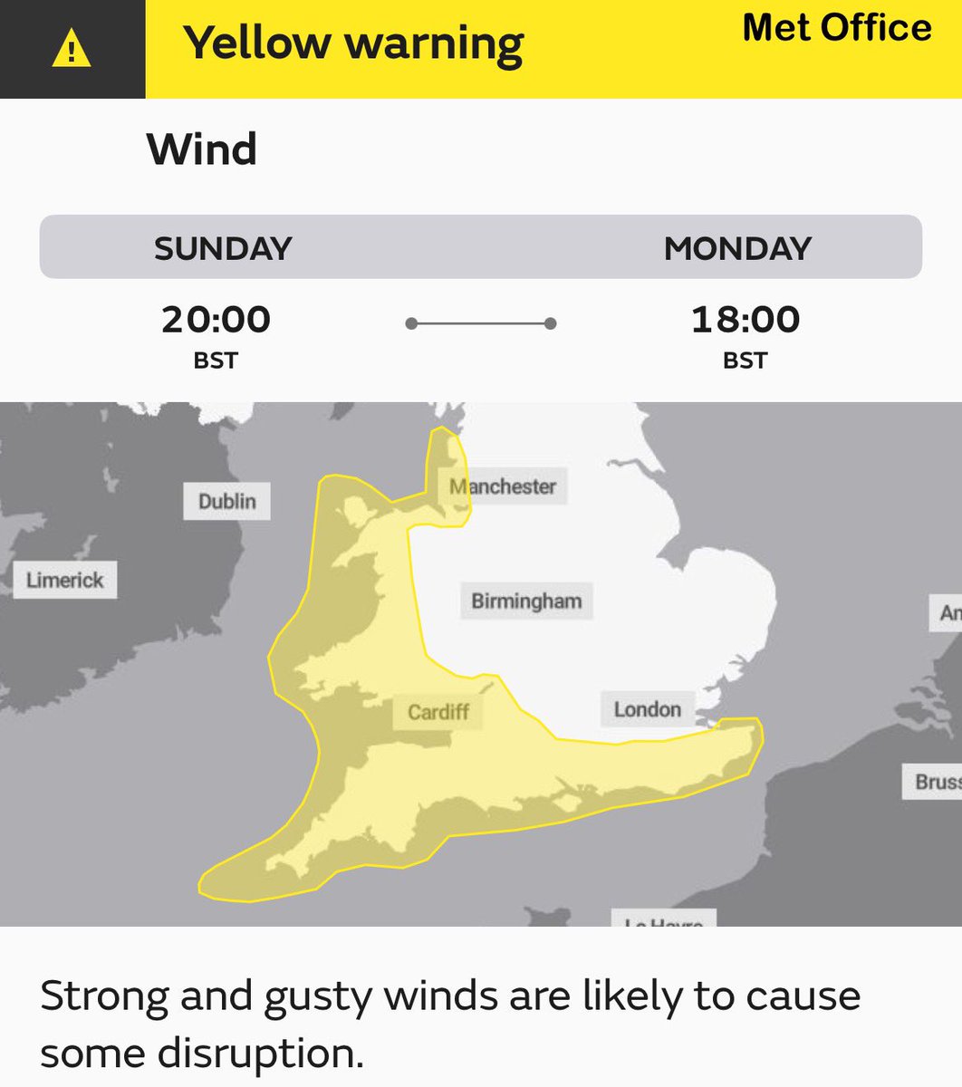 A much cooler commute tomorrow morning, especially in the breeze.

⚠️ Heads up for later Sunday into Monday - a spell of wetter and windier weather inbound.

Strongest winds across England/Wales. A Met Office YELLOW warning for WIND has been issued.