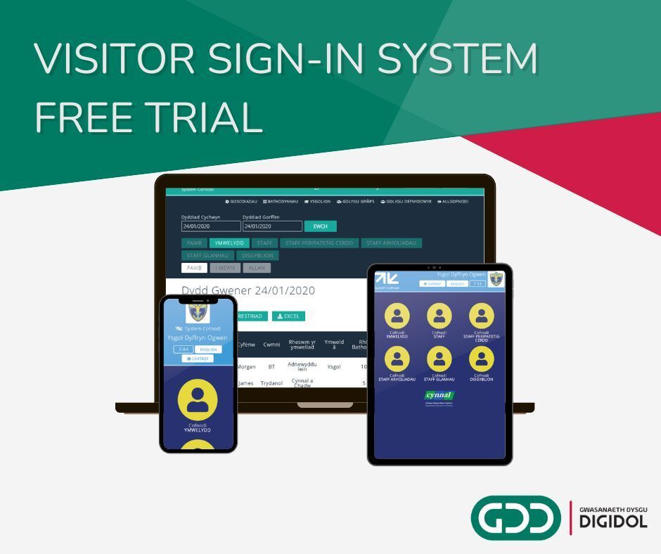 Gwasanaeth Dysgu Digidol (@dysgudigidol) on Twitter photo ✨Visitor Sign-In System Free Trial✨
Record visitors to your school in a safe, simple and quick process.
System can be installed on an iPad on a stall in the reception or any device with a browser!
To discuss your options👉✉️ ymholiadau@gwasanaethdysgudigidol.cymru ✨Visitor Sign-In System Free Trial✨
Record visitors to your school in a safe, simple and quick process.
System can be installed on an iPad on a stall in the reception or any device with a browser!
To discuss your options👉✉️ ymholiadau@gwasanaethdysgudigidol.cymru