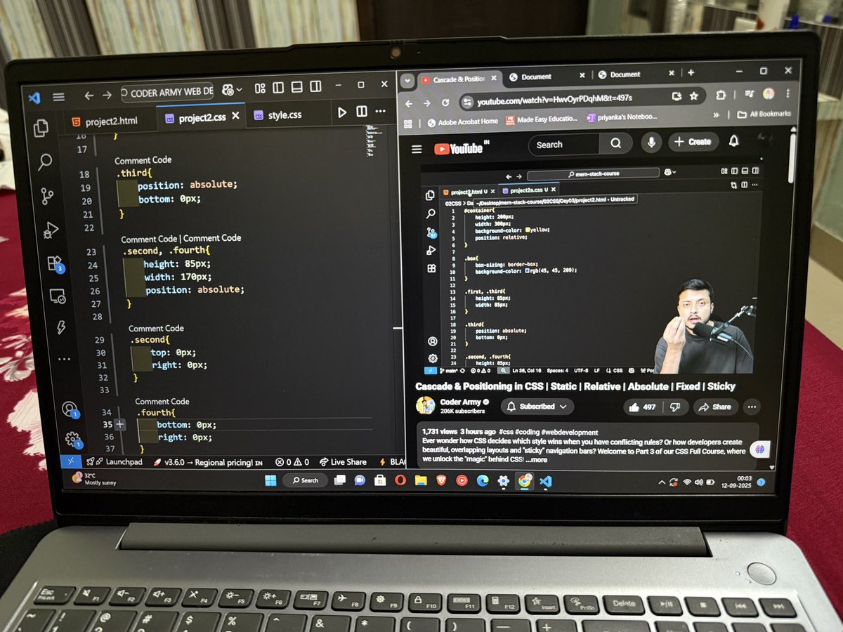 codewithpri's tweet image. Day 9 of WEB DEVELOPMENT

Learnt CSS priorities b/w  (internal, external, id, class, inline, !important) + positions (relative, absolute, sticky etc).

Wrapped it up with 2 mini projects → built these flags using pure CSS 🇸🇪🇯🇵

#WebDev #100DaysOfCode #MERNStack #100xDevs