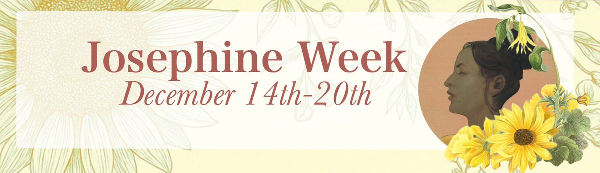 Official Dates have been decided🌻
December 14th-20th!

Prompts will be revealed in the coming weeks!!

#Josephineweek #JosieWeek #Josephineweek205