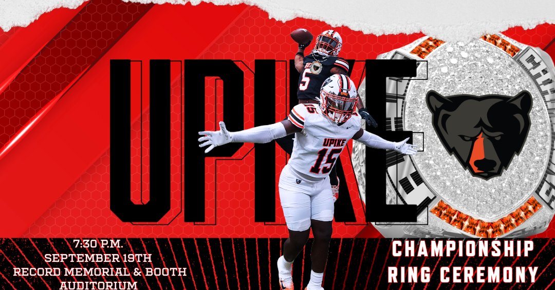 💍🐻 RING SEASON 🐻💍

Come celebrate history with the Bears!

🏆 2024 Appalachian Athletic Conference Football Champions
🎉 Championship Ring Ceremony

📍 Booth Hall | 📅 Sep 19th at 7:30pm

Be there as our Bears receive their championship rings and relive an unforgettable