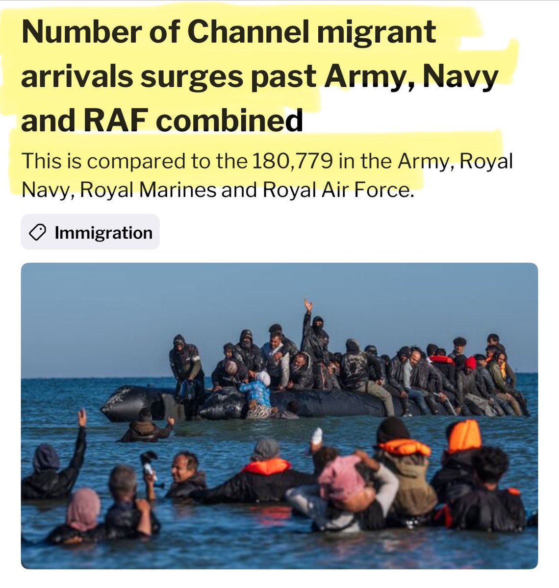 Britain has taken more illegal migrants than its entire combined armed forces.

Because our politicians are legally bound by treaties, agreements &amp; ideologies the majority would never vote for.

We are not sovereign if we surrender to Globalist courts.