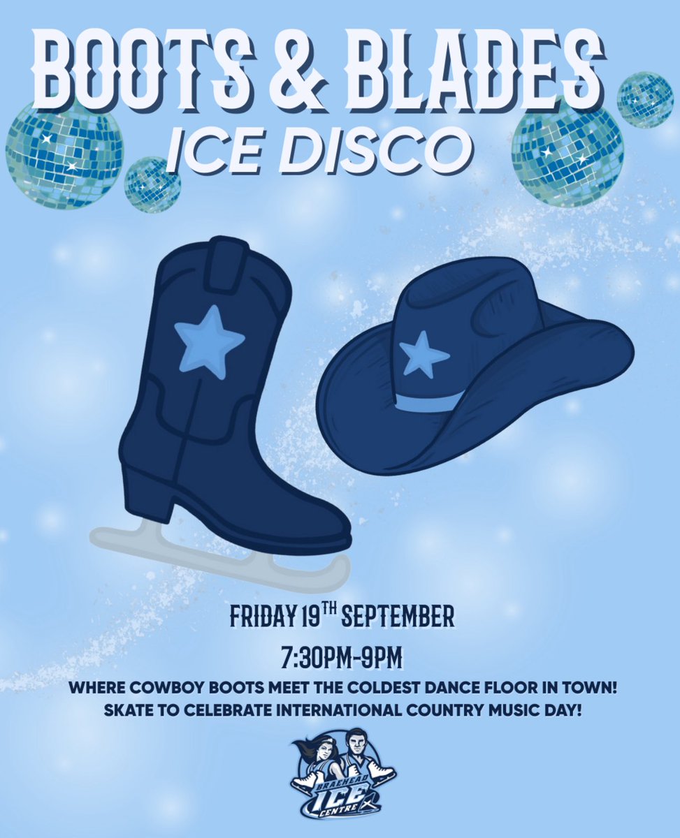 🪩 | 𝑫𝒊𝒔𝒄𝒐 𝑳𝒊𝒈𝒉𝒕𝒔 &amp; 𝑾𝒆𝒔𝒕𝒆𝒓𝒏 𝑵𝒊𝒈𝒉𝒕𝒔 🤠

We’re celebrating 𝐼𝑛𝑡𝑒𝑟𝑛𝑎𝑡𝑖𝑜𝑛𝑎𝑙 𝐶𝑜𝑢𝑛𝑡𝑟𝑦 𝑀𝑢𝑠𝑖𝑐 𝐷𝑎𝑦 in style — with the ultimate Country Ice Disco! Grab your cowboy hat, round up your friends, and glide to the biggest country hits under