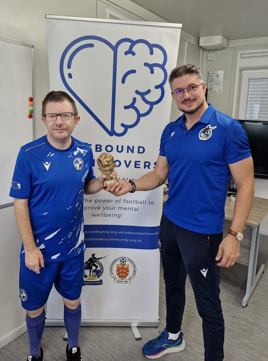 Our Fair Play Award winners on the first week back after the summer break are Paul and Pete!

Both thoroughly deserved the award and give their all every single session! 💙⚽

#FairPlay #ReboundWithRovers #Community #MentalHealthMatters