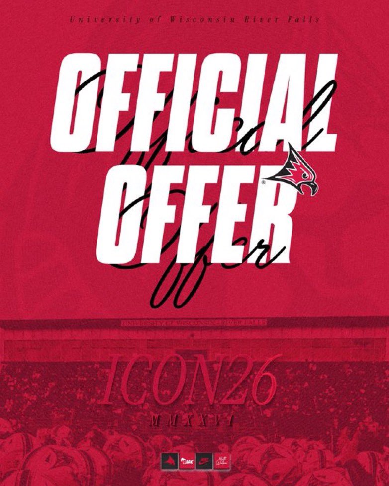 I am blessed to receive my first offer to play collage football for UW-River Falls
<a href="/CoachBorgerding/">Aaron Borgerding</a> <a href="/CoachWalkerRF/">Matt Walker</a> <a href="/UWRFFootball/">Falcon Football</a>