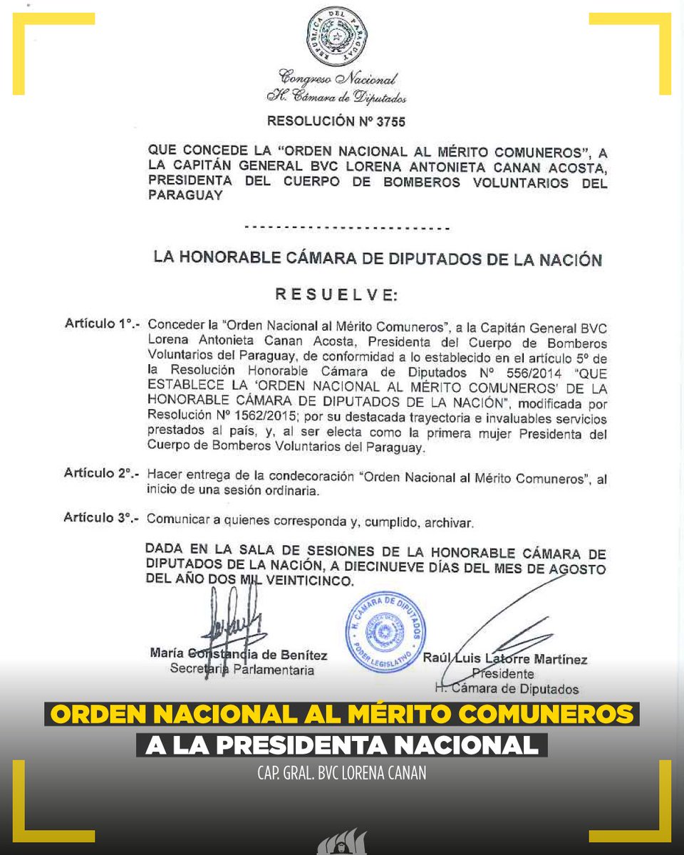 Diputados otorga Orden Nacional al Mérito Comuneros a la Presidenta Nacional del CBVP