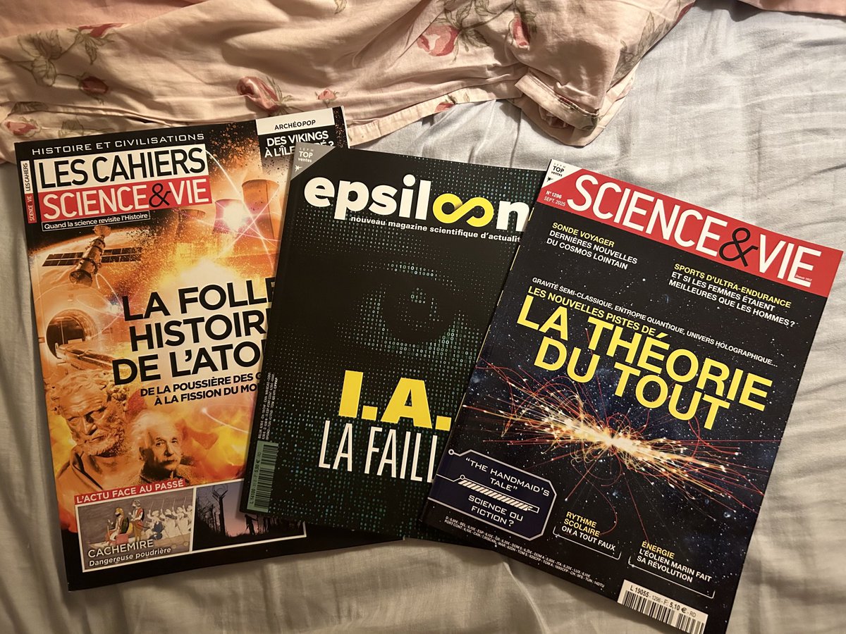 GloriaCasa77's tweet image. Chez le marchand de journaux, le plein de #Sciences ! 🙏🙏⁦@Epsiloon_mag⁩ + #ScienceEtVie