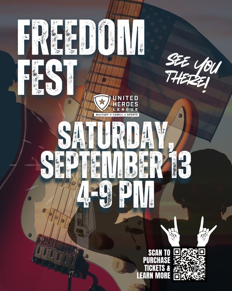 Two days. Three food trucks. One epic Freedom Fest. 🎶🇺🇸🍔
👉 Swipe for details + grab your tickets! 
zeffy.com/en-US/ticketin…
#UnitedHeroesLeague #FreedomFest