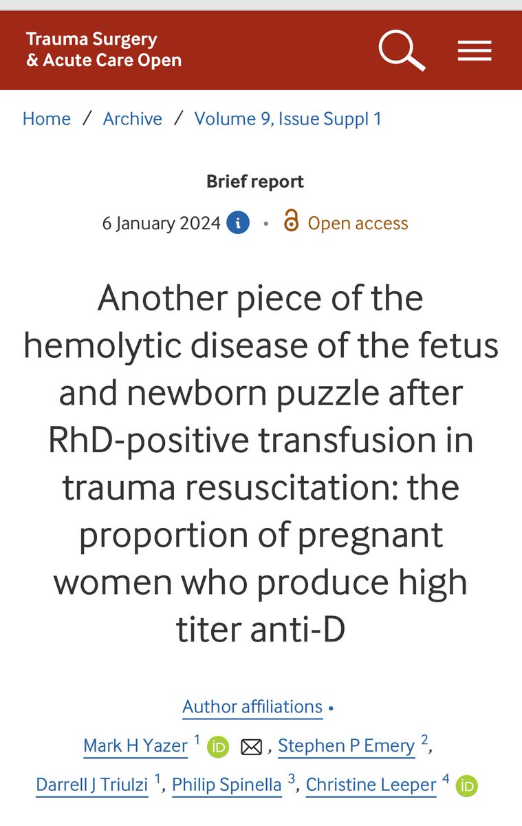 Interesting case discussion about whole blood for trauma at #AAST2025. 

Reminds me three recent <a href="/TSACO_AAST/">Trauma Surgery & Acute Care Open (TSACO)</a> papers. 

tsaco.bmj.com/content/10/3/e…

tsaco.bmj.com/content/9/1/e0…

tsaco.bmj.com/content/9/Supp…