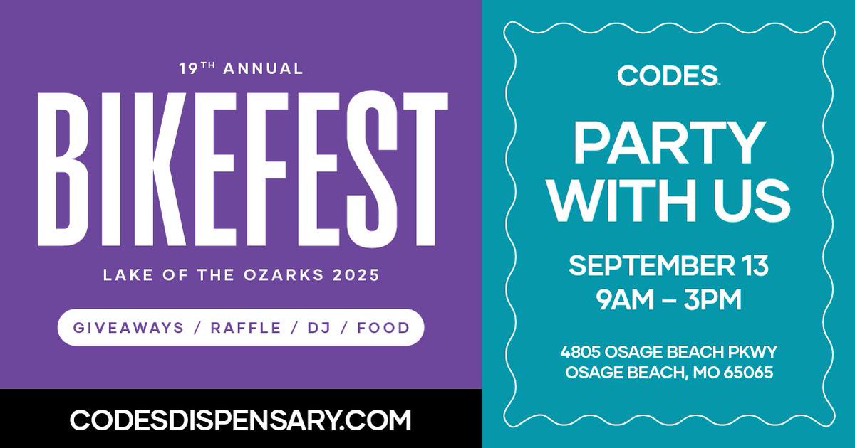 CODES Dispensary is firing on all cylinders 𝗦𝗮𝘁𝘂𝗿𝗱𝗮𝘆, 𝗦𝗲𝗽𝘁𝗲𝗺𝗯𝗲𝗿 𝟭𝟯𝘁𝗵 from 𝟵𝗔𝗠 – 𝟯𝗣𝗠 at 𝟰𝟴𝟬𝟱 𝗢𝘀𝗮𝗴𝗲 𝗕𝗲𝗮𝗰𝗵 𝗣𝗸𝘄𝘆!
Pull up. Post up. Party hard.
facebook.com/codescanna
codesdispensary.com