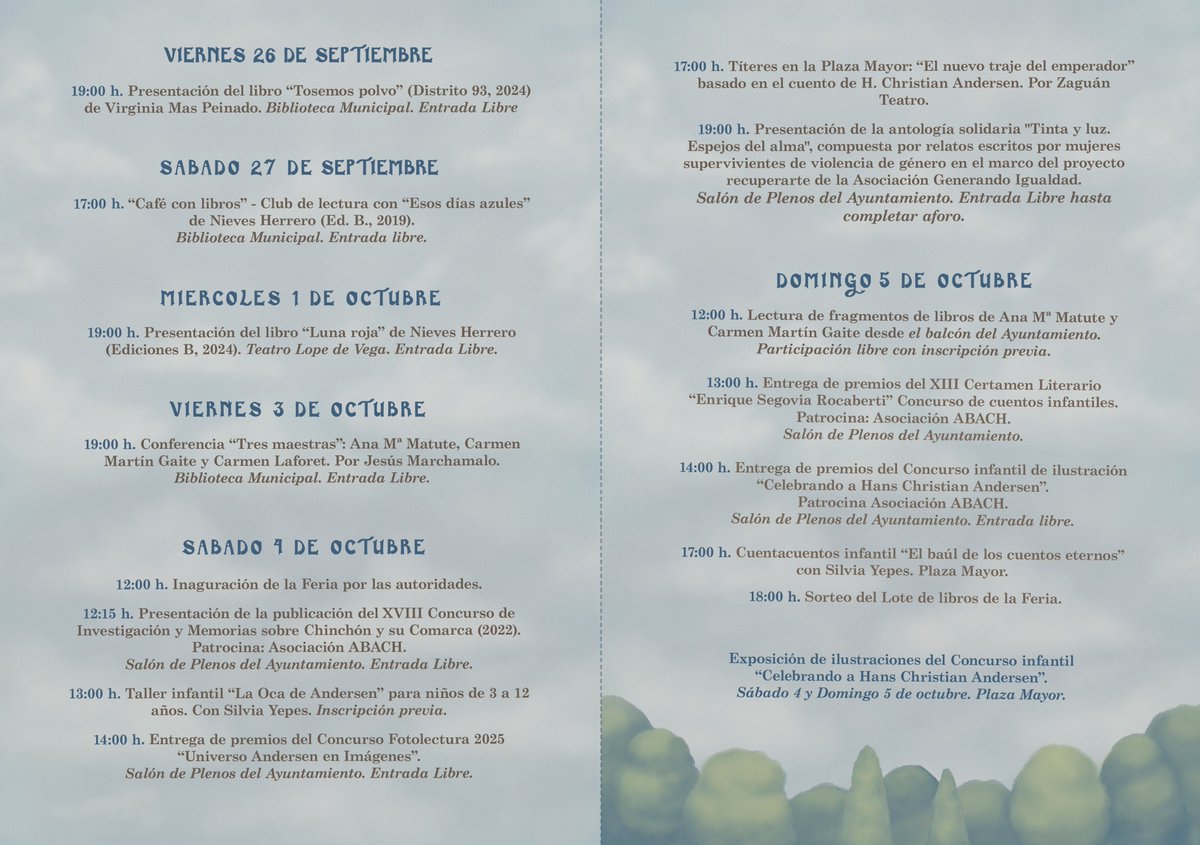 AB_Chinchon's tweet photo. LLega la XVI Feria del Libro de Chinchón😀con actividades para todas las edades.
La XVI Feria del Libro de Chinchón ofrece una amplia variedad de actividades dirigidas a personas de todas las edades, que se realizarán en distintos espacios de la localidad. #FeriaLibroChinchon2025 https://t.co/TSuEaRQScg