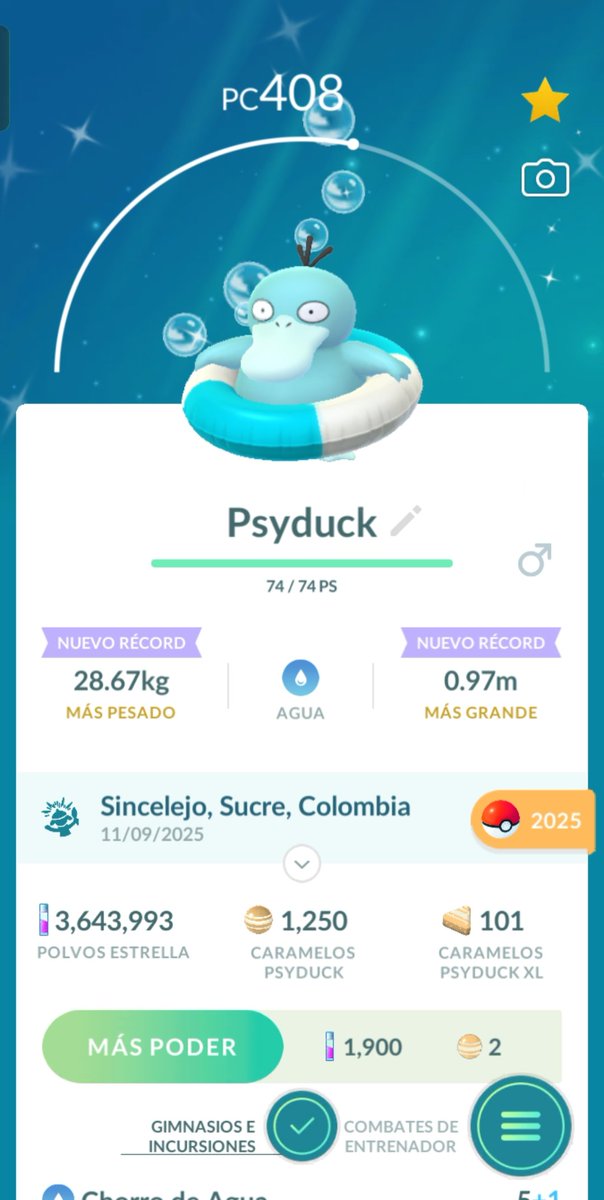 ¡¡¡Psyduck Shiny capturado!!! #pokemongo