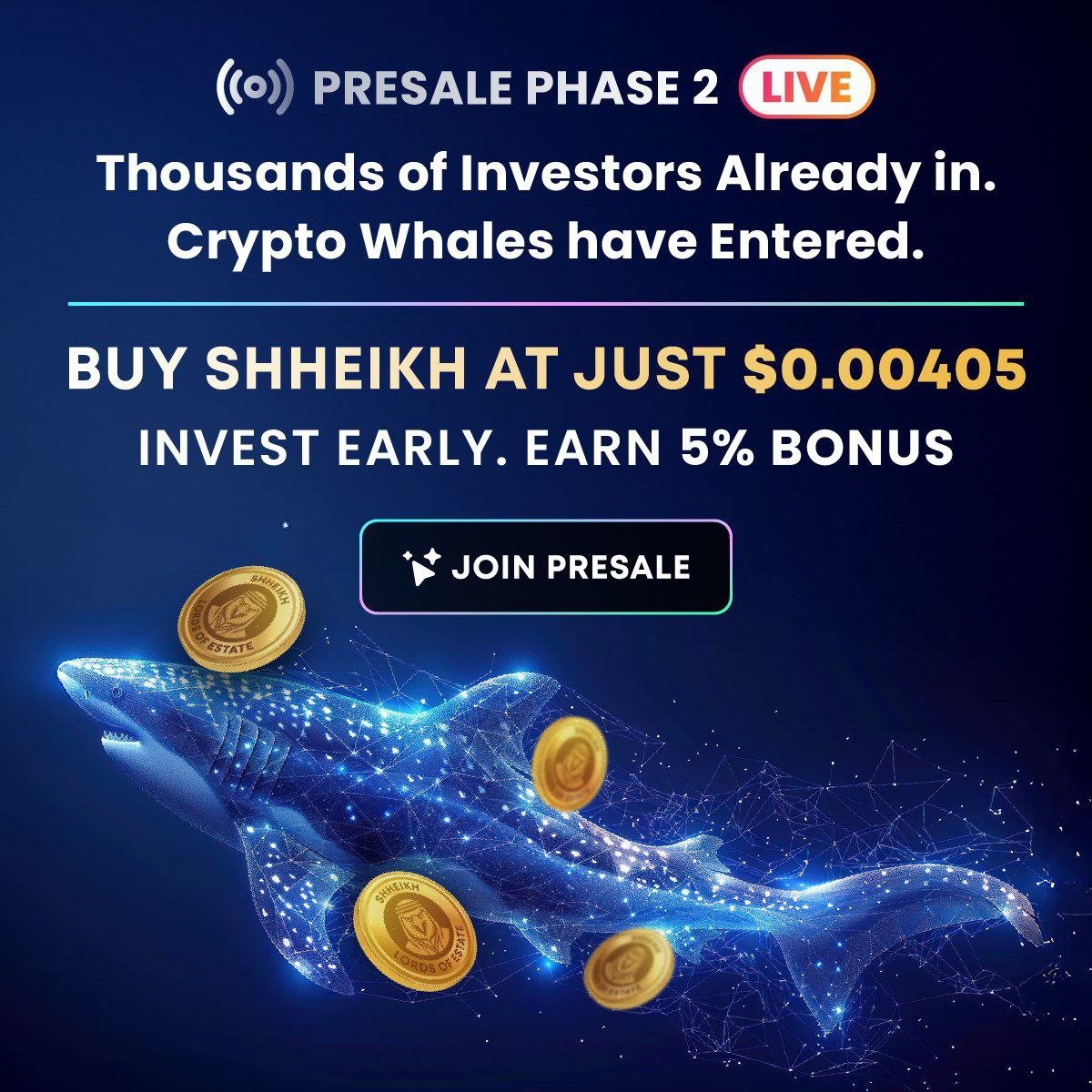 ⚡ AI + RWA = NEXT BIG TREND ⚡
And SHHEIKH is FIRST.
✅ Real estate, commodities, collectibles tokenized
✅ AI-driven asset selection
✅ No team wallet, zero tax
Price: $0.00405. Bonus live.
👉 shheikh.io