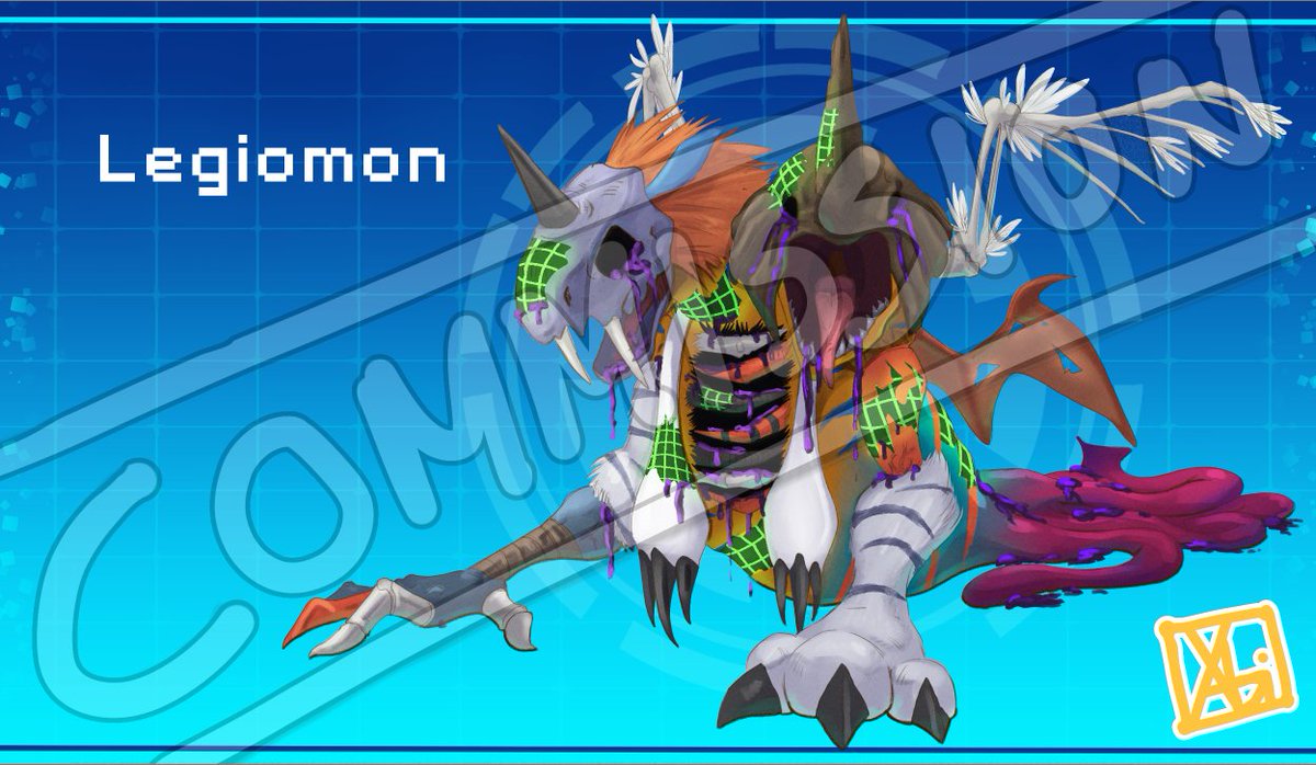 Commission Work Original Digimon 
Legiomon 
DNA Evo Kimeramon + Marinechimairamon
#digimon #デジモン