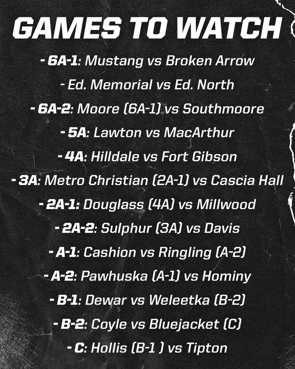 Week 2 is here‼️ Here are some games to watch 👀

#okpreps