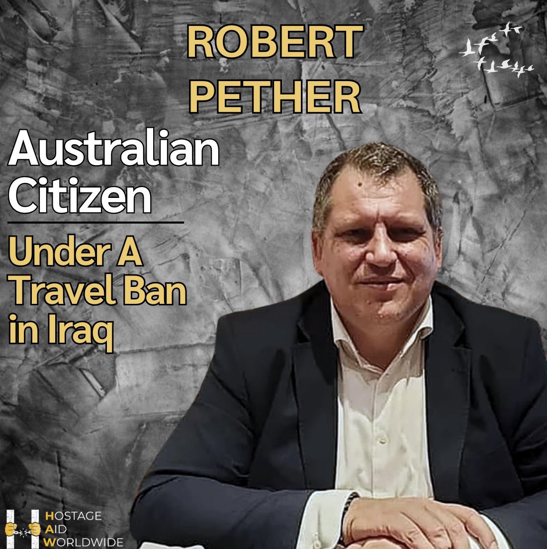 After 4 years unlawfully detained in Iraq, 🇦🇺 Robert Pether is finally out on bail. But this is not the end of his ordeal. He’s trapped by a travel ban, frail, sick, &amp; his family is forced to set up fundraisers just so he can safely live in Iraq, a place he cannot leave.