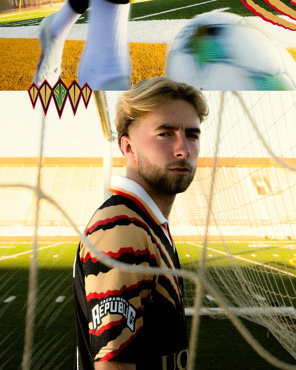 SacRepublicFC's tweet photo. Retro lines. Bold cuts. Gold details.

Catch the on-field debut of the Attack Kit at this Saturday's match!

🎟️ link- https://t.co/LRQ2Rvysb7

@authmadestadium @hummelNAmerica https://t.co/HAEuQS7O7F