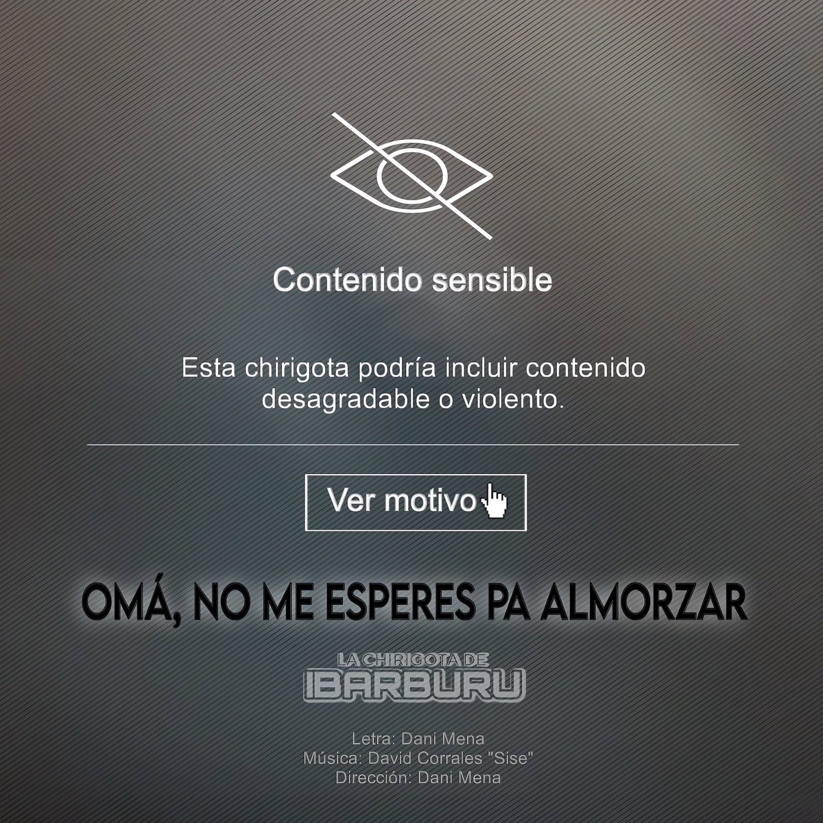 Para el próximo Carnaval 2026 seremos “𝙊𝙈𝘼, 𝙉𝙊 𝙈𝙀 𝙀𝙎𝙋𝙀𝙍𝙀𝙎 𝙋𝘼 𝘼𝙇𝙈𝙊𝙍𝙕𝘼𝙍”. 

Letra : Dani Mena ✍️
Música: David Corrales “Sise”🎶 
Dirección: Dani Mena 🫡

#COAC2026 #Carnaval #Chirigota #Ibarburu