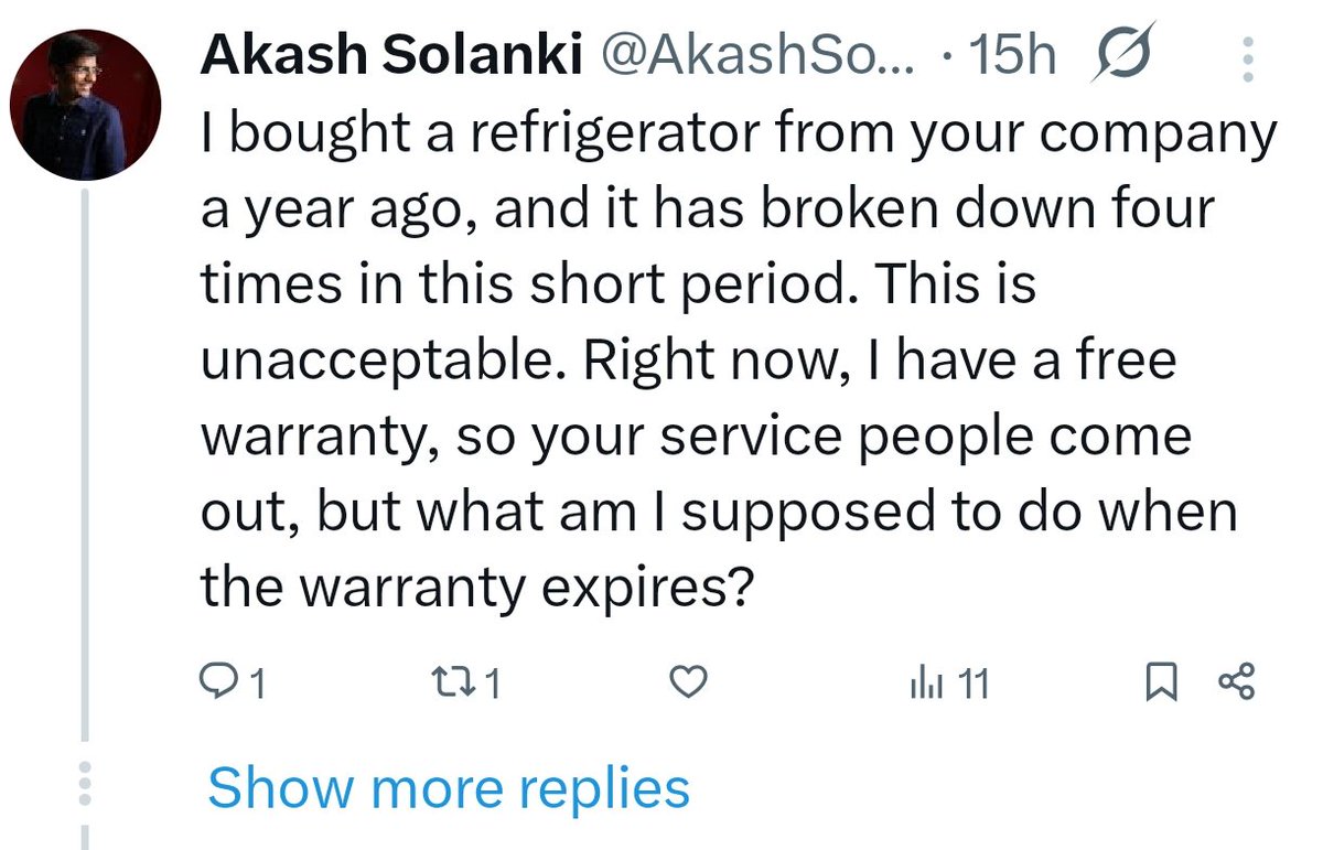 mashrujeet's tweet image. Haier&apos;s X account is filled with complaints of their refrigerator breaking down in just fews days to few months of purchase. 🔴

This is a clear pattern of poor products being pushed by the company to Indian customers.

Some examples below 👇🏼