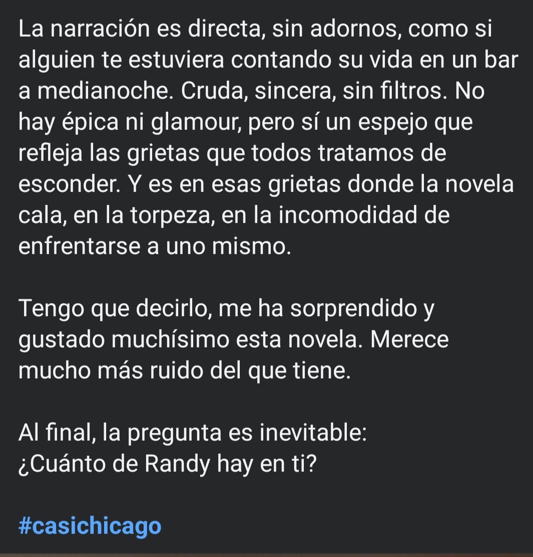 Reseña de CASI CHICAGO, por @suscuenca

#casichicago