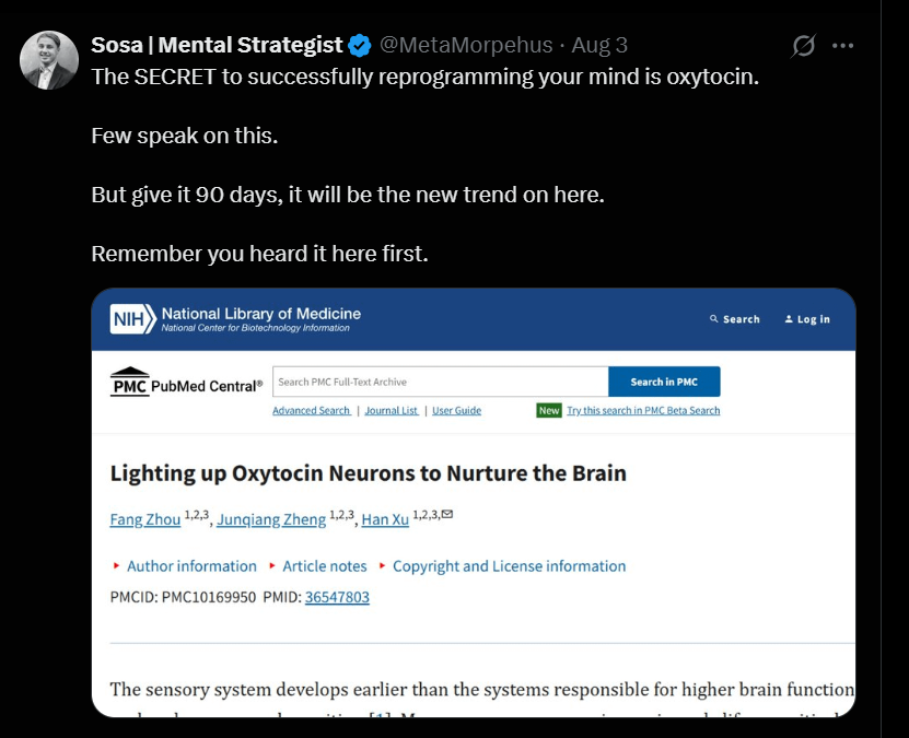 <a href="/NTFabiano/">Nicholas Fabiano, MD</a> Without Oxytocin, it's impossible to reprogramme your mind.