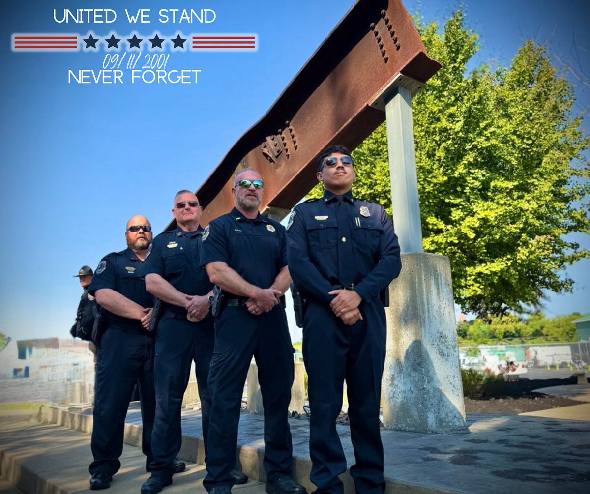 This morning, officers from the La Vergne Police Department stood in solemn remembrance at the Rutherford County 9/11 Memorial Service. The steel beam from the Twin Towers pictured here is more than metal, it is a symbol of loss, sacrifice, and the unbreakable spirit of a nation.