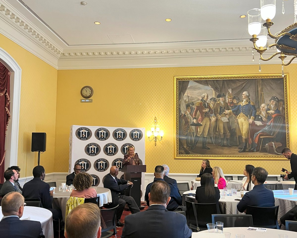 RepAprilDelaney's tweet photo. It was my privilege to speak at today’s Alabaster House Leadership Summit, where I joined veterans, faith leaders and some of my colleagues in Congress to discuss how we lead in times of crisis. The threat political violence poses to our democracy doesn’t follow party lines — when chaos threatens to divide us, we must remember that only through unity can we come back stronger. 

Our country was built on common ground: stewardship and service to one another. When we protect that foundation, we protect each other — and every American is better for it.