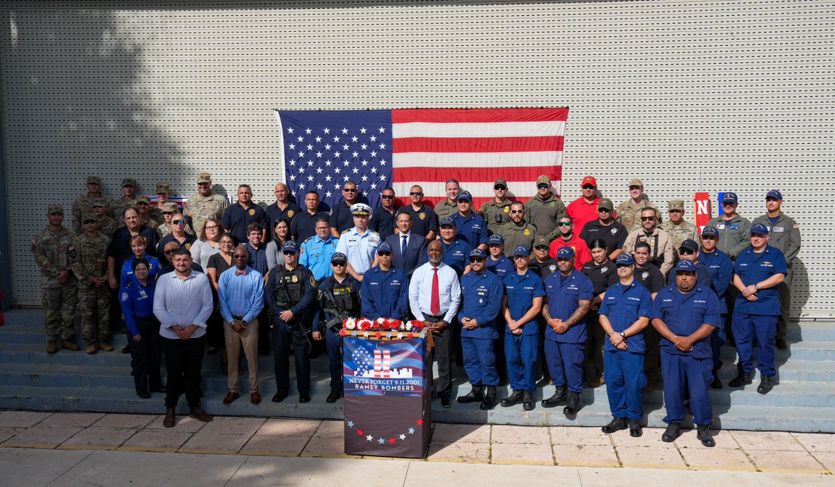 USBPChiefRMY's tweet photo. Ramey Sector #BorderPatrol agents joined the Ramey School community in honoring and remembering 9/11. Together with our state, federal, and community partners, we paid tribute to the bravery and sacrifice of that day.  #UnitedWeStand #NeverForget911 #RameySector https://t.co/Gjy5n1z7QP