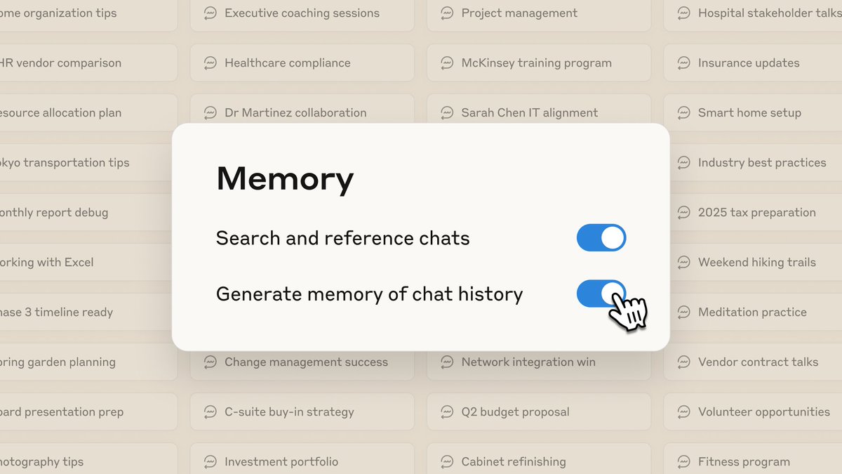 claudeai's tweet image. Claude now has memory.
Rolling out to Team & Enterprise plans starting today.
We're also introducing incognito chats for all users.