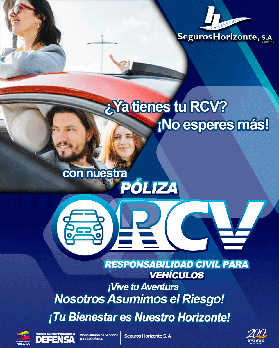 #Importante 🗣️// Manejar es parte de tu día a día, pero el riesgo no tiene por qué serlo.

Con la póliza RCV para vehículos de Seguros Horizonte S.A., proteges lo que más importa. Nuestra cobertura te da el respaldo legal y financiero que necesitas. 🚘💥