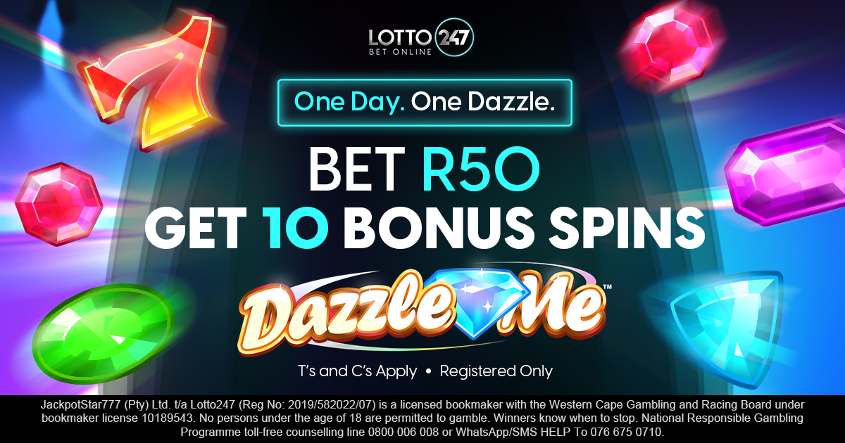 Lotto247_SA's tweet image. ✨Dazzle Me? More like Dazzle You.
Bet R50 on Dazzle Me and unlock 10 Bonus Spins.
But sorry—only for the cool kids (aka registered).
🎰😉
T’s &amp;amp; C’s apply.
#DazzleDeal #SpinLife #BetSmart

𝗕𝗘𝗧 𝗡𝗢𝗪: bit.ly/L247_DazzleMe