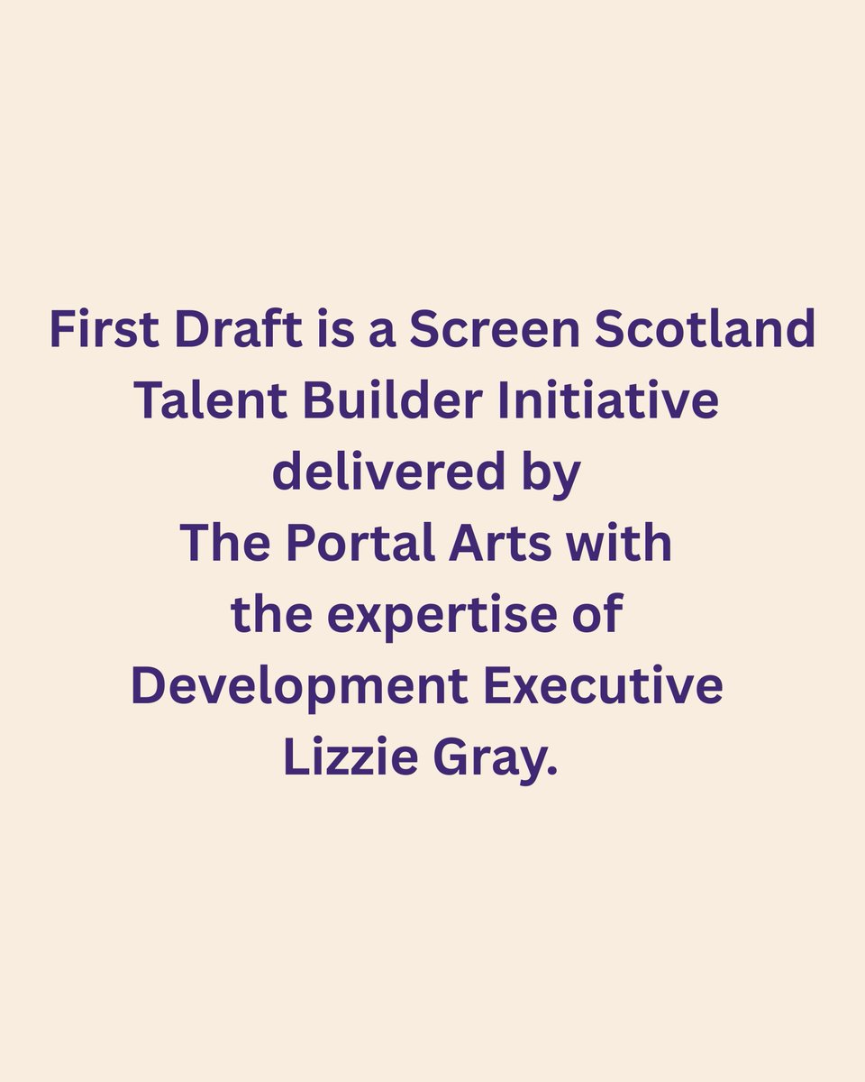 First Draft - Screen Scotland Talent Builder tweet media