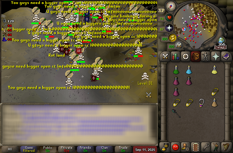 37 @ANTIROT COUNTRY CLANS IN 1 OPEN CC IS NOT ENOUGH! 😂😭

MAYBE IF WE DIDNT ALREADY END HALF YOUR ALLIANCE' PK TRIPS THEY WOULDNT HAVE TO REMASS JUST TO RUN INTO A FULLY WHITE MINIMAP AND INSTA LOG OUT! 🤪

WORST COORDINATED @ANTIROT ALLIANCE IN YEARS! 🤫