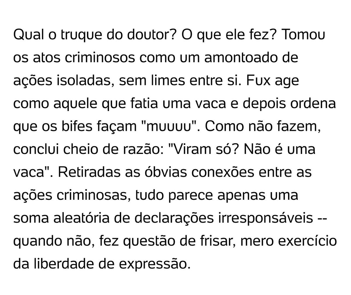 reinaldoazevedo's tweet photo. Dino citou a tática de argumentação do boi fatiado, a que me referi no texto ontem para definir o voto de Fux. https://t.co/cjjPKUupcY