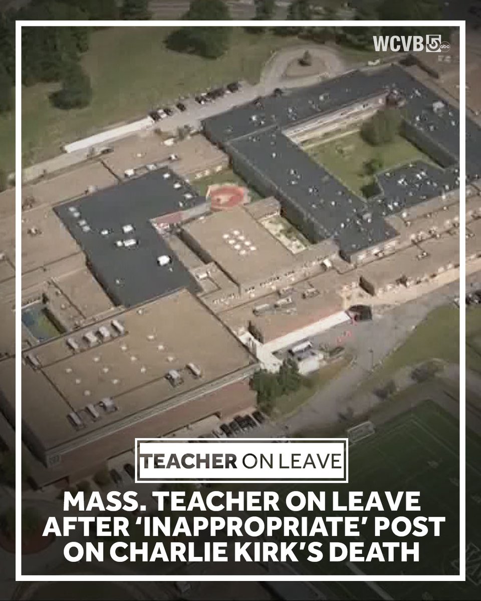 Mass. high school teacher on leave after a controversial social media post about the death of Charlie Kirk, the school says.