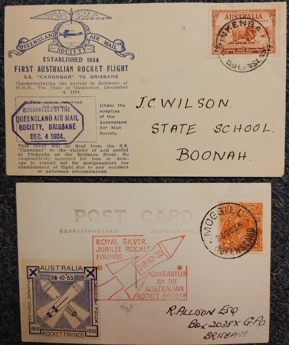 AllNations1949's tweet image. Australian 1934/1935 Rocket Mail. Lot 9 in our 13 Sep auction. View and bid on the auction page of All Nations' website.
#australia #rocketmail #auction
