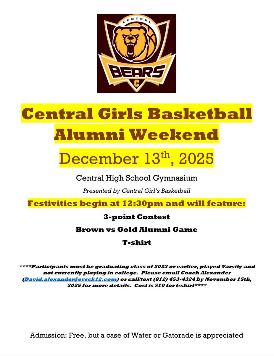 CHSLadyBearsBB's tweet photo. We are 3 months away from our 3rd annual Alumni Game. Due to weather and schedule conflicts we had to cancel last year, but we are ready to get all our former and current Bears in the gym together for a special day! Don’t miss out!! https://t.co/3JiLVHSjQX