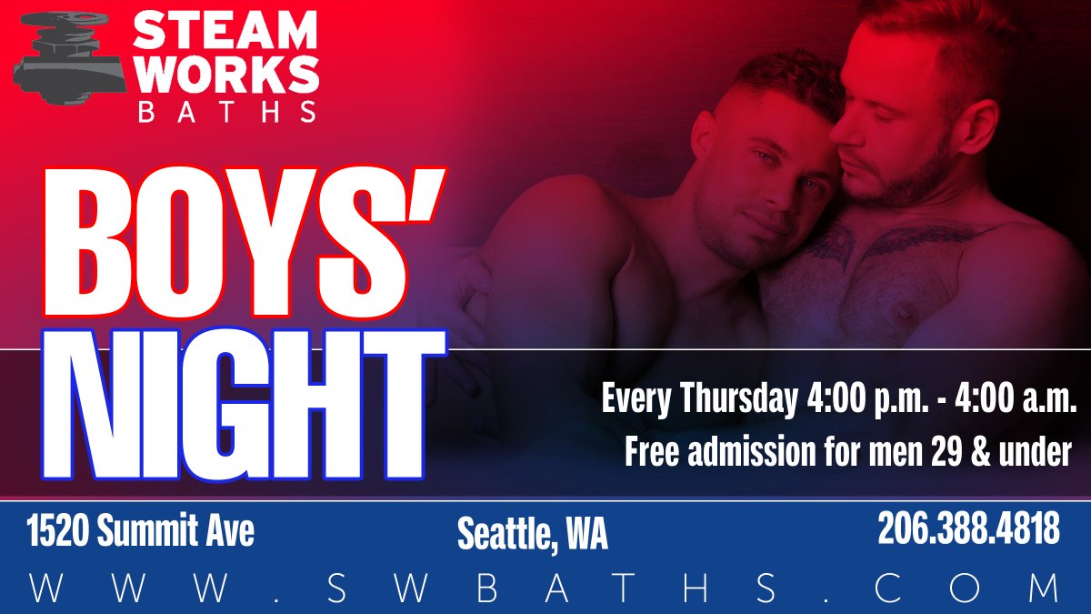 BOYS' NIGHT starts at 4pm ...  

FREE ENTRY for guys 29 &amp; under!!