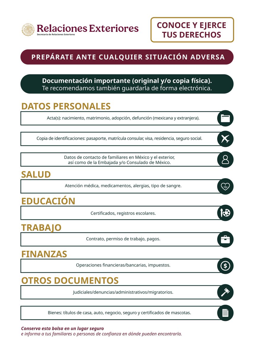 📌 ¡Prepárate ante cualquier situación
adversa!

#ProtecciónConsular