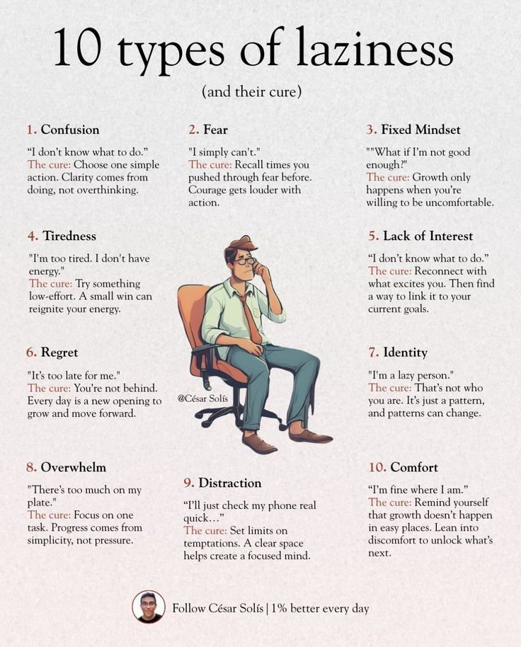 10 Types of Laziness &amp; Their Cures