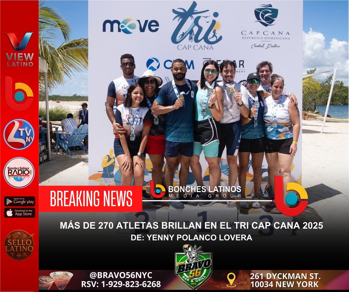 Más de 270 atletas brillan en el Tri Cap Cana 2025
De: Yenny Polanco Lovera

 ////////////////////////////////////

Descarga nuestra APP para informacion mas rapida y exclusiva
boncheslatinos.goodbarber.app

WEB: latinostvny.com/2025/09/11/mas… 

#boncheslatinos  <a href="/Yennylovera/">Yenny Polanco Lovera</a>  @tricapcana
