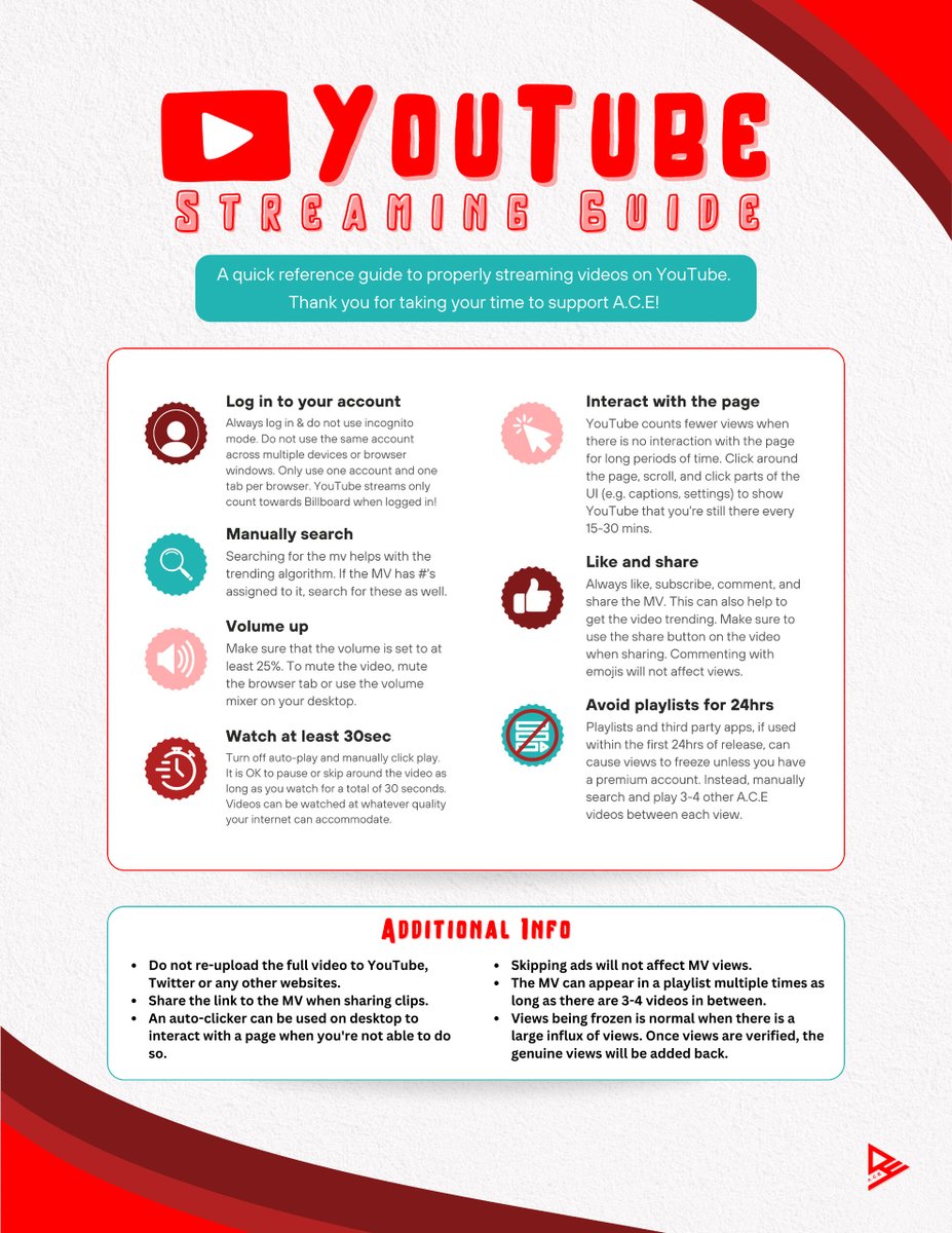 ChoicewithACE's tweet photo. 📃 [TUTORIAL] 

For anyone who needs a refresher on proper YouTube streaming, please check the image below!

We have up to date tutorials on all forms of streaming on our carrd https://t.co/z8L9IBPhf0

#JUNHEE | #Umbrella | #TheFirstDayandNight https://t.co/lnlPf0UrXu