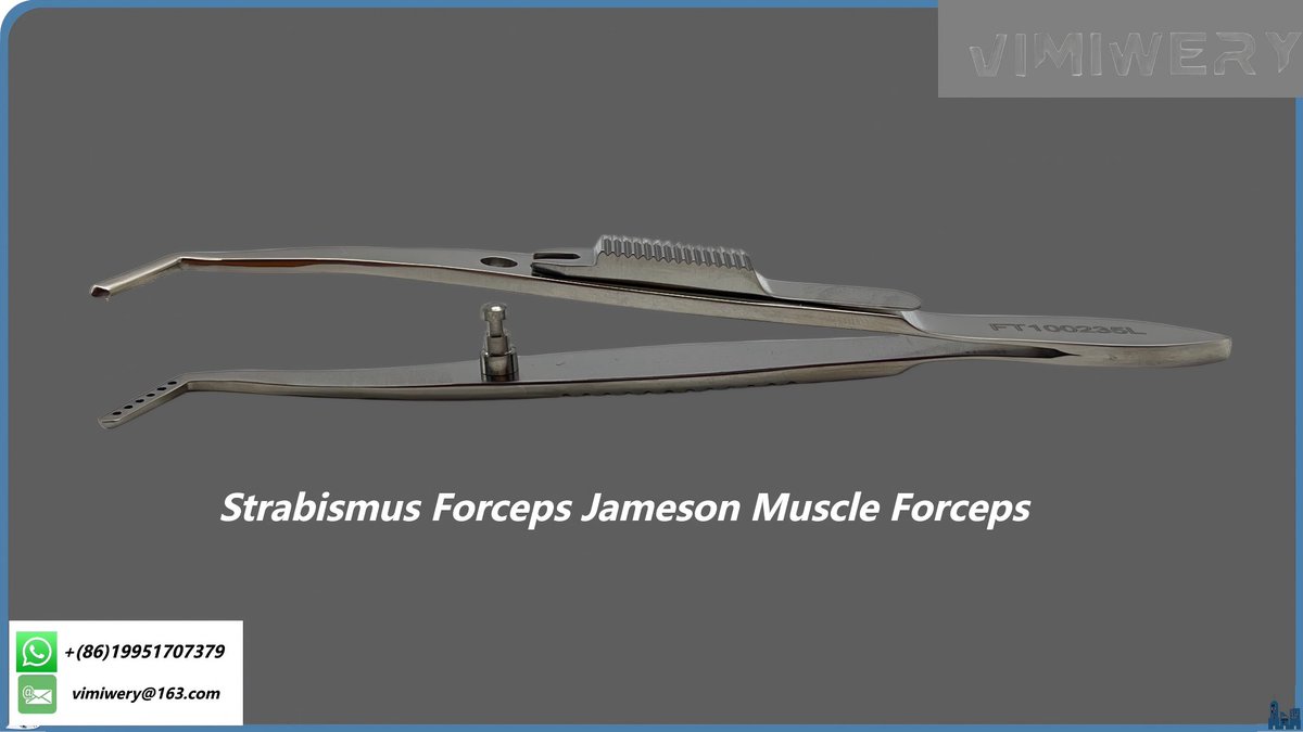 vimimery's tweet image. Strabismus Forceps Jameson Muscle Forceps—Weprovides professional #ophthalmic #surgical #instruments. Angled 90° shafts with 10.0mm scaled jaws; 1mm teeth on one jaw fit into holes on the other. Youcan contact us for more details.
Email: vimiwery@163.com
ebay.com/usr/vimiwey