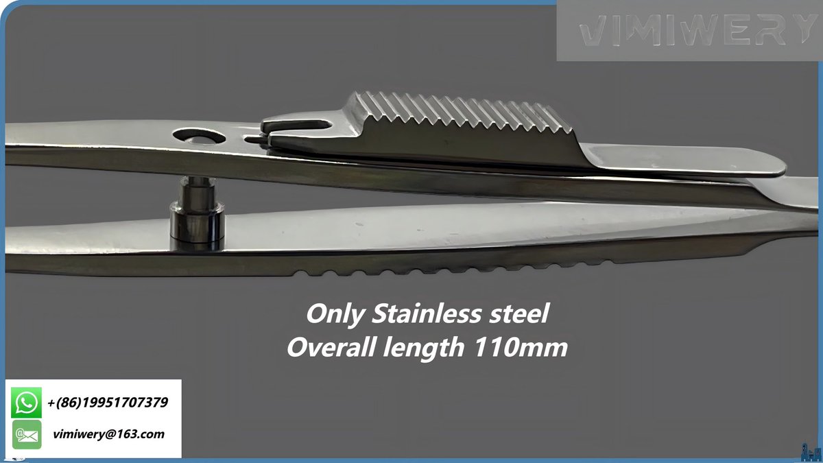 vimimery's tweet image. Strabismus Forceps Jameson Muscle Forceps—Weprovides professional #ophthalmic #surgical #instruments. Angled 90° shafts with 10.0mm scaled jaws; 1mm teeth on one jaw fit into holes on the other. Youcan contact us for more details.
Email: vimiwery@163.com
ebay.com/usr/vimiwey