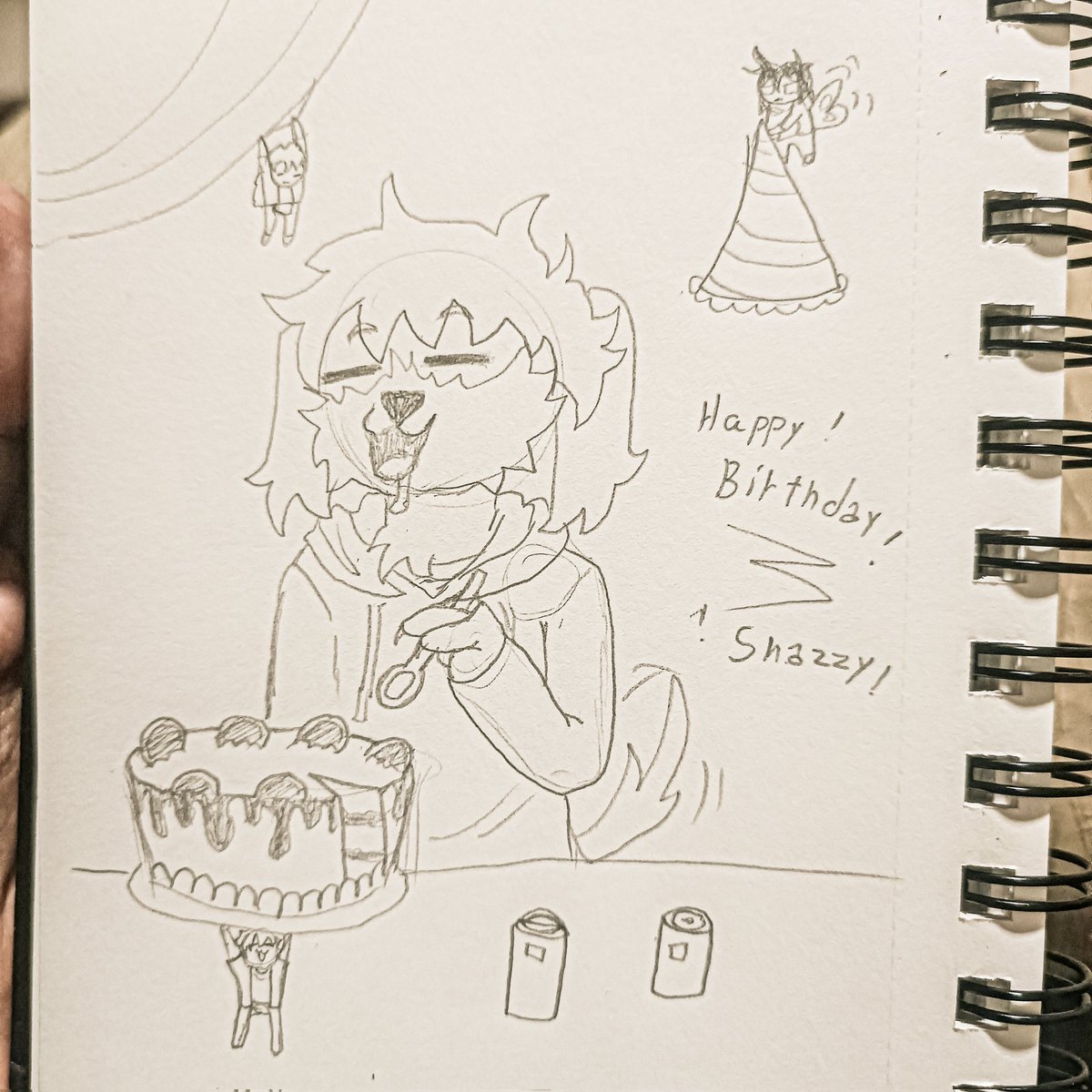 Silly drawing made on the spot but that's it HAPPY BIRTHDAY SNAZZYYY YEEEEIII ‼️🍰🍰🍰🍰
#sfa #snazzysfa #sfacomic <a href="/snazzyNO3/">Snazzy</a>