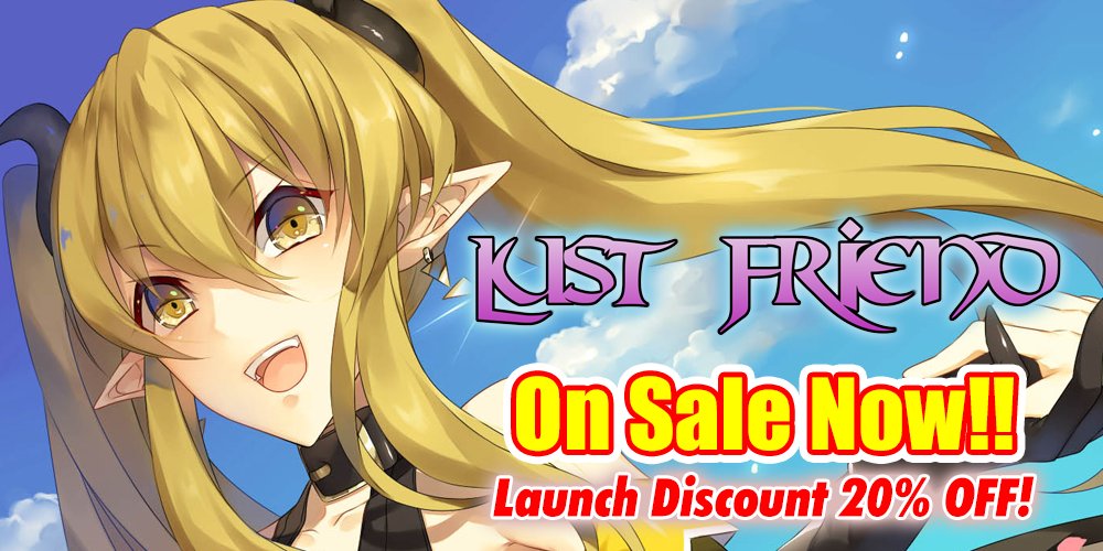 One day, without warning, the protagonist is summoned to a world of succubi, and the one who summoned him won't let him go home until he helps her build her tower! Lust Friend is now available on MangaGamer for 20% off during launch!
mangagamer.com/r18/detail.php…