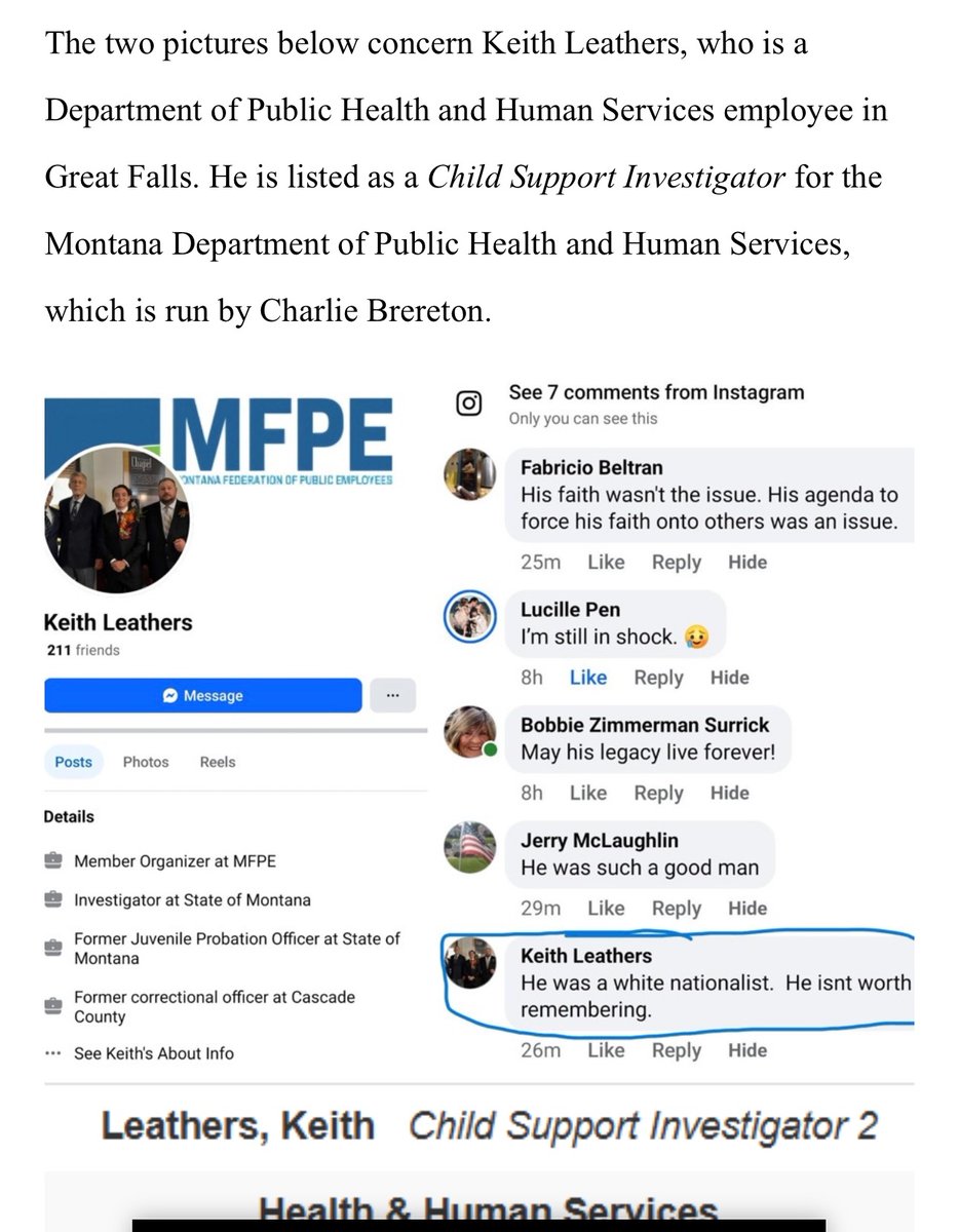 Another sick mind. Employed by Montana DPHHS.

I am sick and tired of seeing Montana DPHHS employees and numerous contractors celebrating the assassination and murder of Charlie Kirk. This is over 30 screen shots from DPHHS staff, contractors or agencies and counting at this