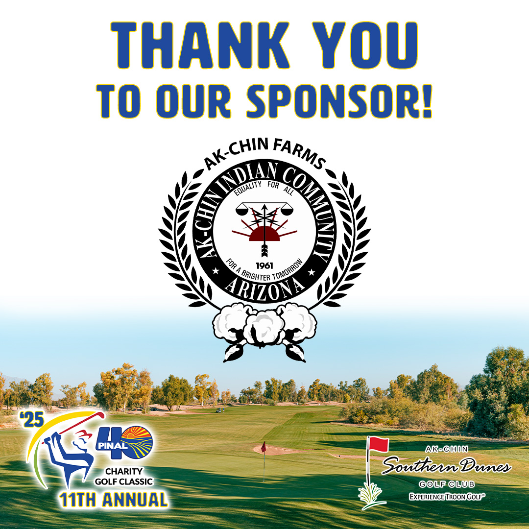 ⛳ A huge thank you to our major sponsors who make the Pinal 40 Golf Charity Tournament possible!
Your generosity helps us support youth, farming, and the future of Pinal County!
bit.ly/3A4TP8t