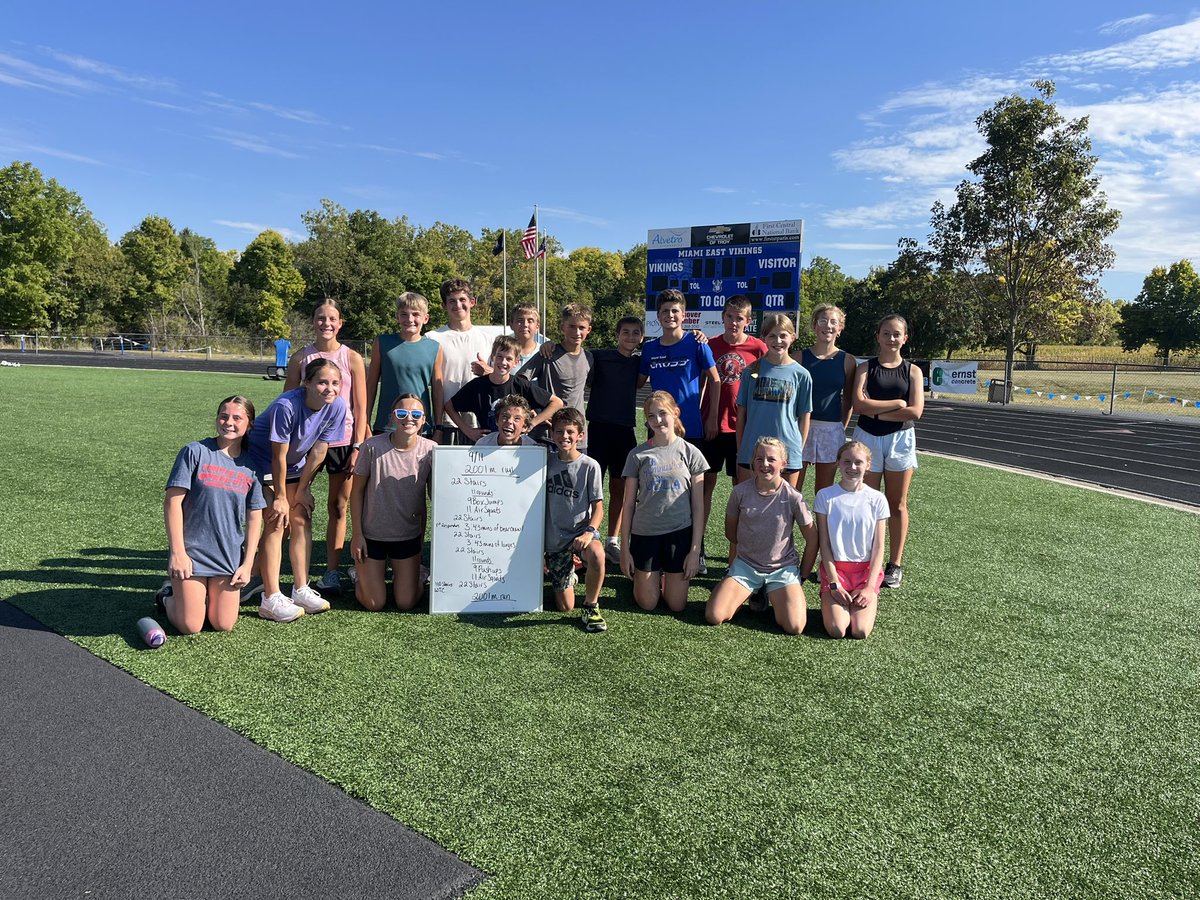 ME_CrossCountry's tweet photo. 9/11 tribute workout. https://t.co/k4cYq6yljt